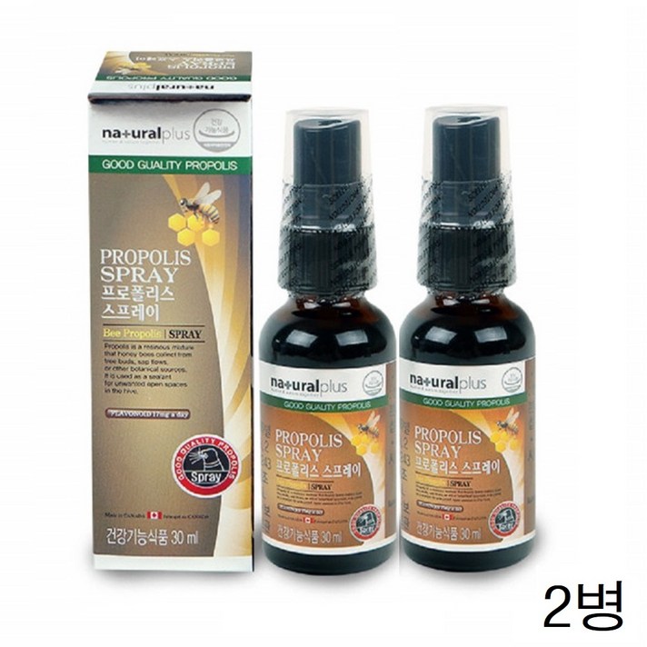내츄럴플로스 뿌리는프로폴리스 스프레이 플라보노이드 액상 30ml 2병