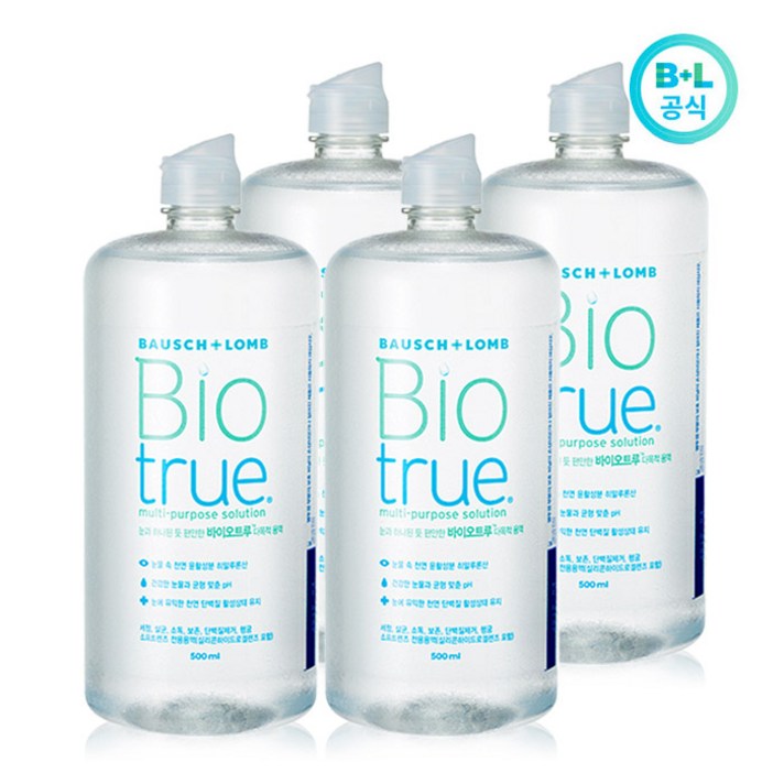 바슈롬 바이오트루 500mlx4 렌즈 세정액, 500ml, 4개