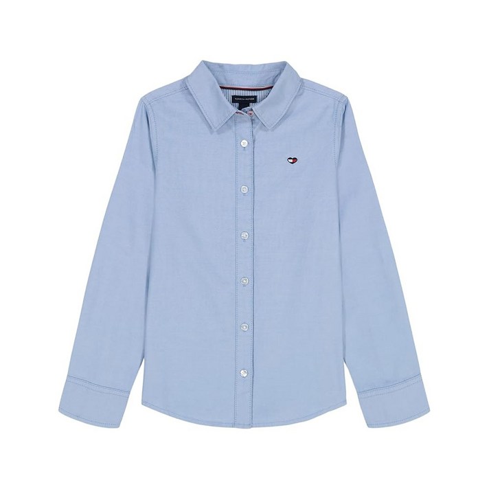 토미 힐피거 여자 긴팔 우븐 버튼다운 셔츠, 가볍고 통기성이 뛰어남