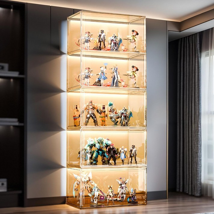  QKT 피규어 진열장 대형 아크릴 장식장 led 조명 
