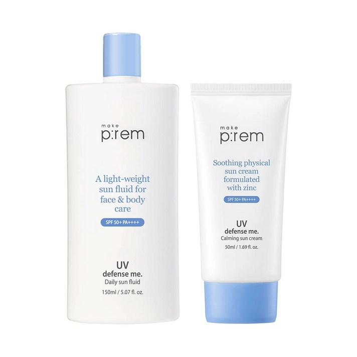 메이크프렘선케어세트(플루이드150ml 선크림50ml) | Make p:rem UV Defense Me Sun Fluid & Suncream