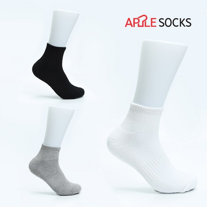애플삭스 국내산 스포츠 단목 양말 10켤레 남성/여성, 블랙, 남성 스포츠 단목 양말 10켤레
