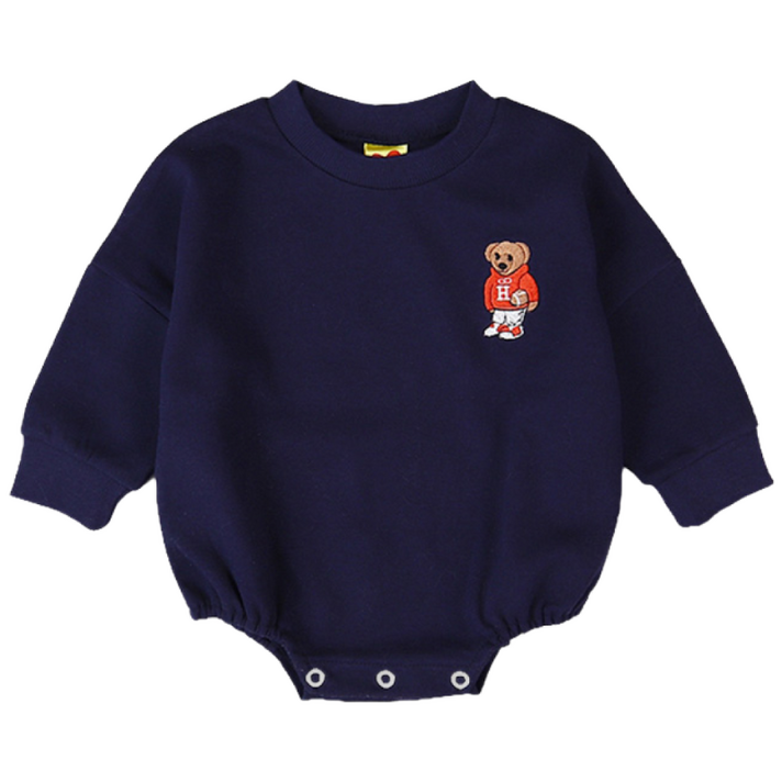 하트베이비 데일리룩 유아용 곰돌이 자수 수트