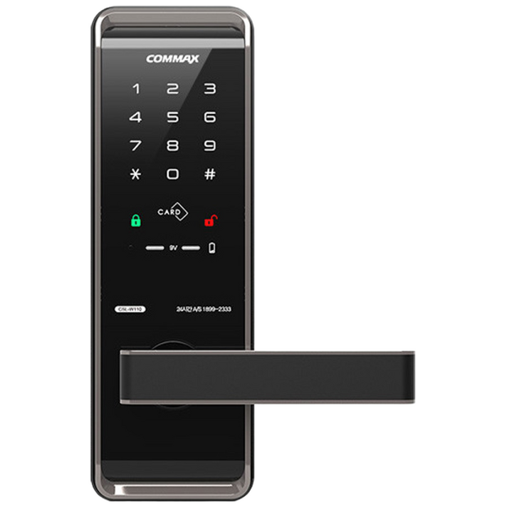 코맥스 목문용 무타공 CSLW110 카드키4개번호키 방문 사무실 나무문 판넬문 손잡이 디지털도어락
