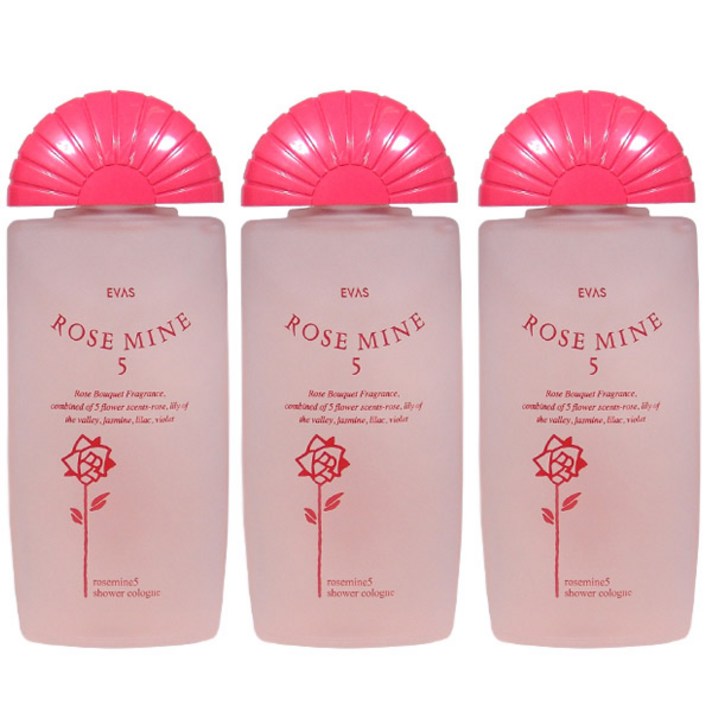 에바스 로즈마인 5 샤워코롱 로즈부케향, 185ml, 3개