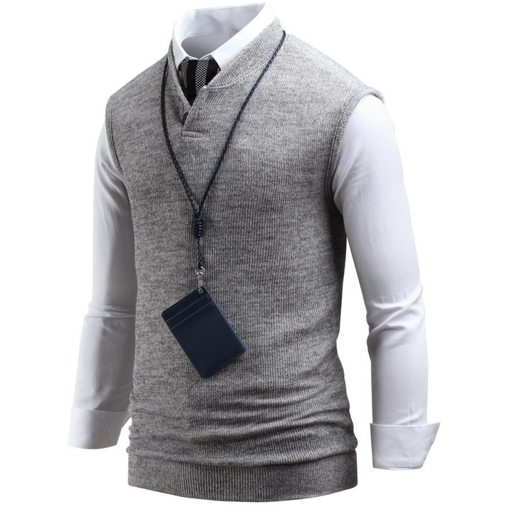 다꾸앙 남성용 BR 오피 헨리넥 니트조끼