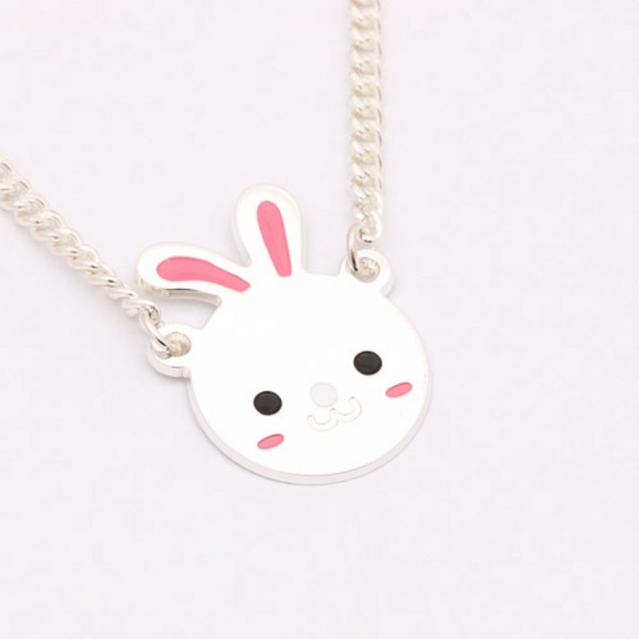 세방쥬얼리 실버 미아방지 목걸이, 004_동글토끼, 1개