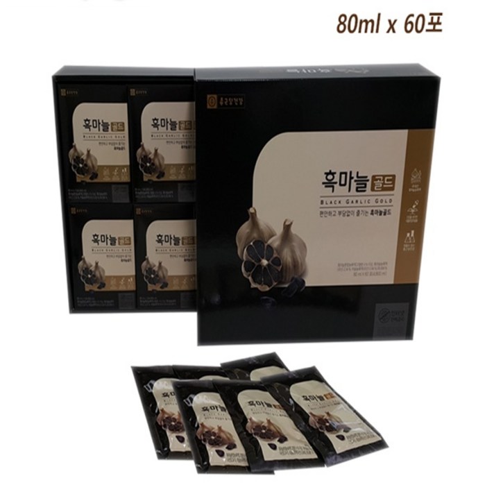 종근당 건강흑마늘 골드 액상 액기스 마늘즙, 60포, 80ml