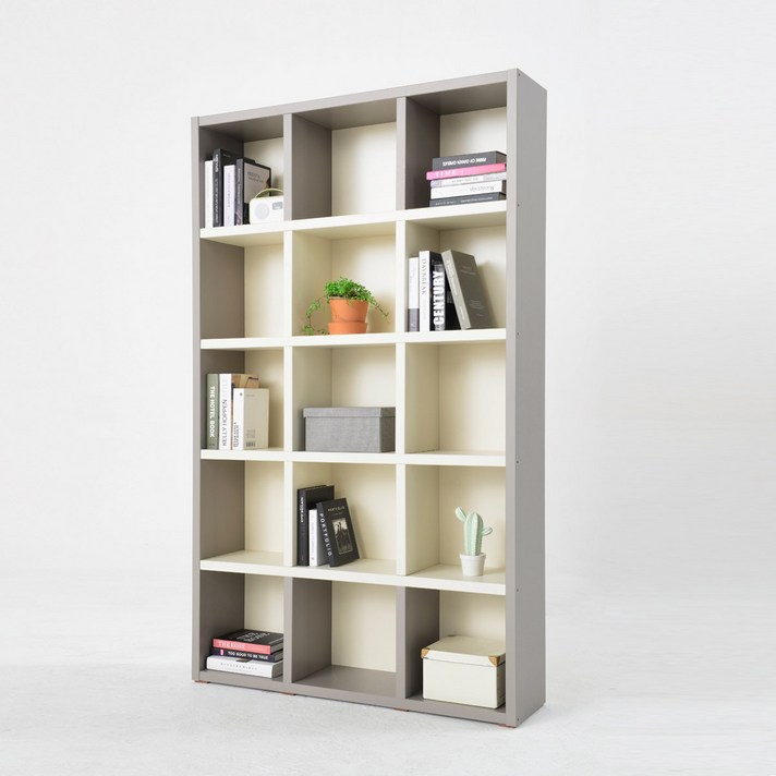 소티디자인 리브로 투톤 5단책장 1200책장 책장 수납장 책꽂이 책장, 그레이크림화이트