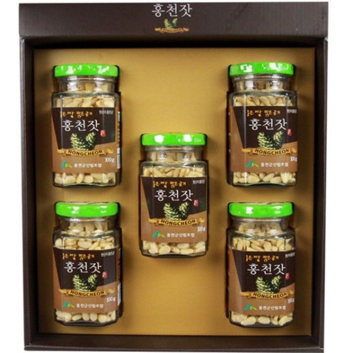 홍천군산림조합 홍천잣 병 100g x 5 신선식품, 본상품선택