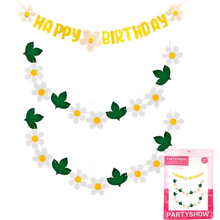 파티쇼 데이지 생일파티 가랜드 플라워 가랜드 2p 세트 파티쇼 데이지 생일파티 가랜드 플라워 가랜드 2p 세트
