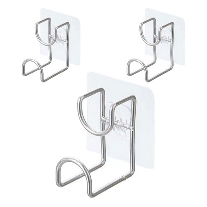 리빙홈디테일 홈 다용도 세면대 접착 걸이, 투명, 3개