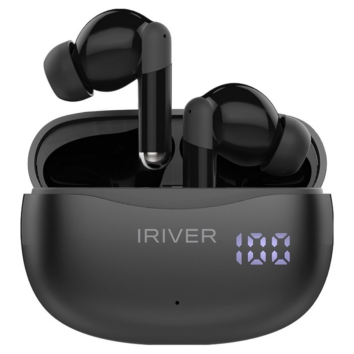 아이리버 TWS 무선 충전 노이즈 캔슬링 블루투스 ANC 이어폰, IB-A02, 블랙