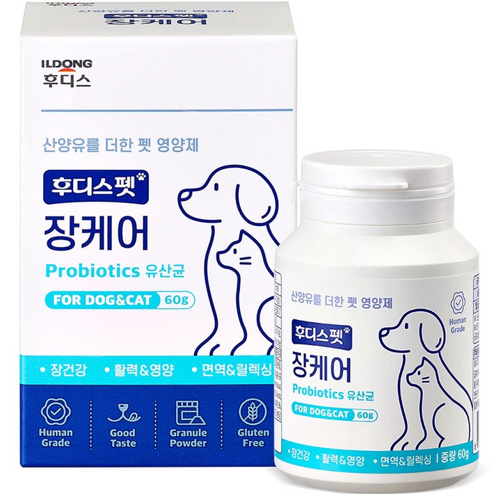 일동후디스 반려동물 후디스펫 장케어 유산균 산양유 60g 일동후디스 반려동물 후디스펫 장케어 유산균 산양유 60g