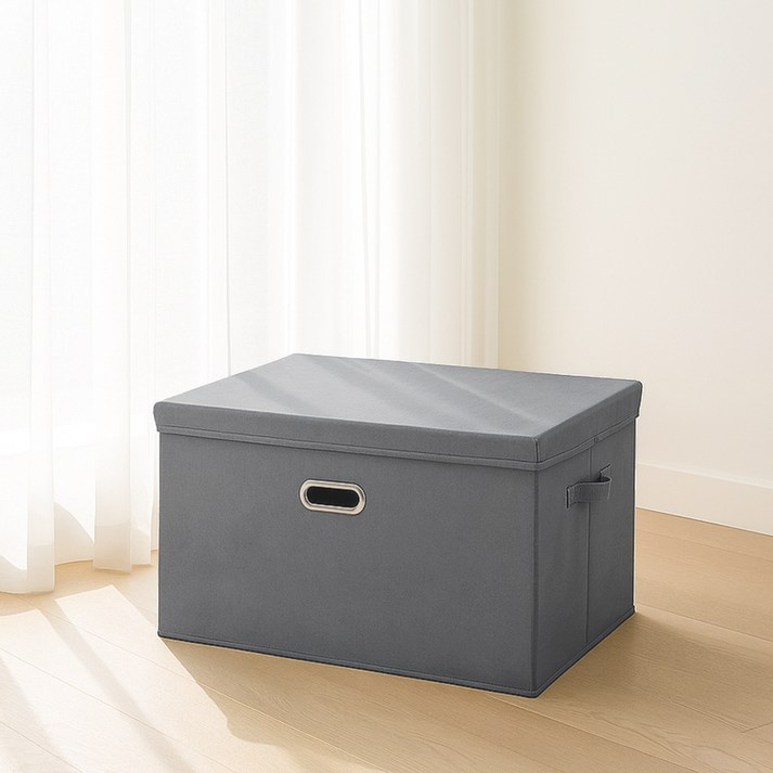 레토 접이식 패브릭 리빙박스, 그레이, 1개