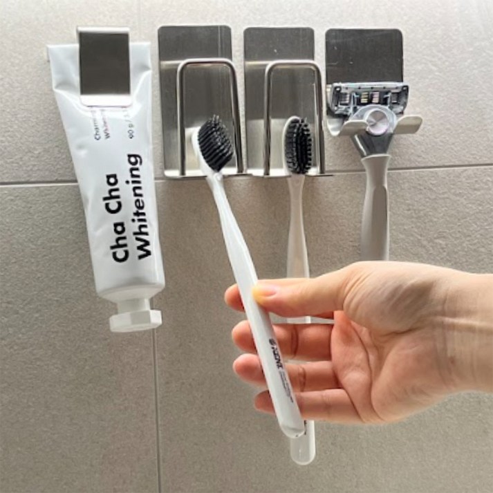 홈튜디오 2세대 올 스텐 칫솔걸이 2인 세트, 1개, 스테인레스