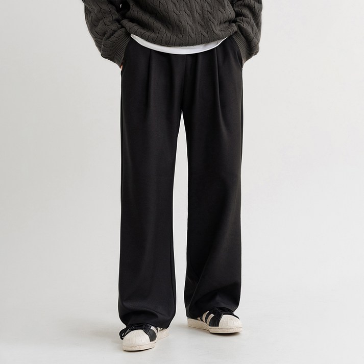 제타 남성용 프리미엄 원턱 와이드 밴딩 슬랙스 바지