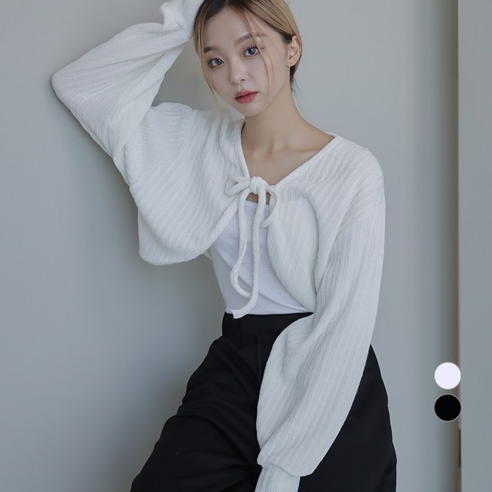 어썸어라운드 여성용 도톰 리본 볼레로 가디건 어썸어라운드 여성용 도톰 리본 볼레로 가디건
