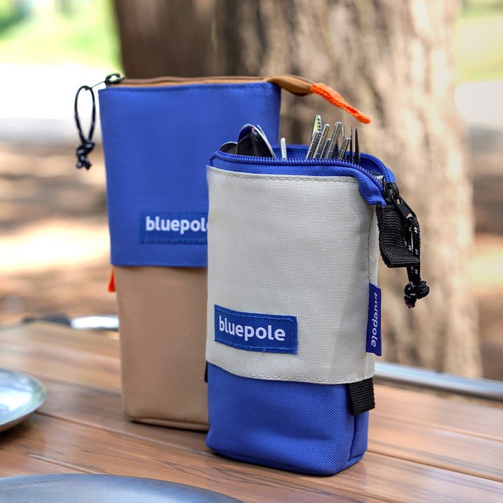 BLUEPOLE 아이엠 커틀러리 세트 캠핑 커트러리 휴대용 수저 젓가락 세트 4인, 블루, 1개 BLUEPOLE 아이엠 커틀러리 세트 캠핑 커트러리 휴대용 수저 젓가락 세트 4인, 블루, 1개