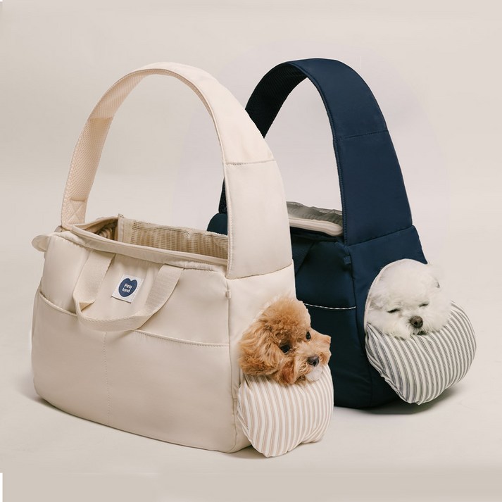 펫츠랜드 반려동물 뉴스너그 슬링백  이너쿠션 세트, 1개, 아이보리