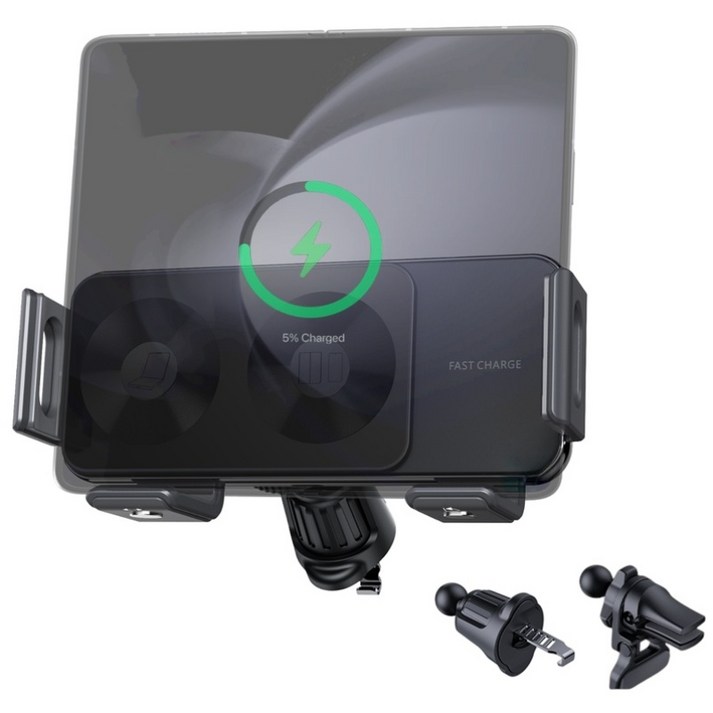 isee아이시 폴드3/4/5/6호환 차량용 휴대폰 15W고속 무선 충전 거치대