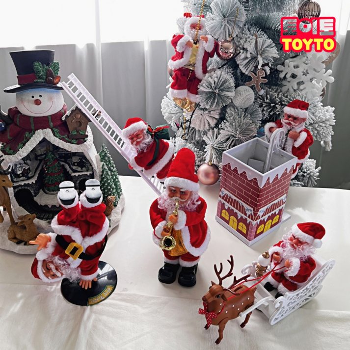 크리스마스 줄타는 산타 인형 움직이는 산타클로스 장난감 춤추는 인형 선물 20231101