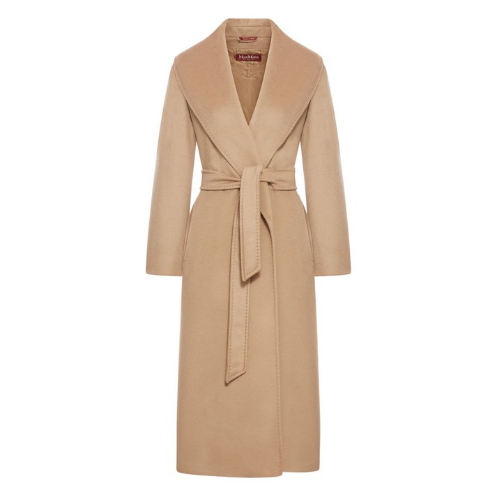 막스마라 숄 칼라 벨트 코트