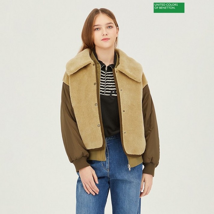 베네통 아울렛 베스트 덤블 점퍼 세트 BAJP92361_KA 707344