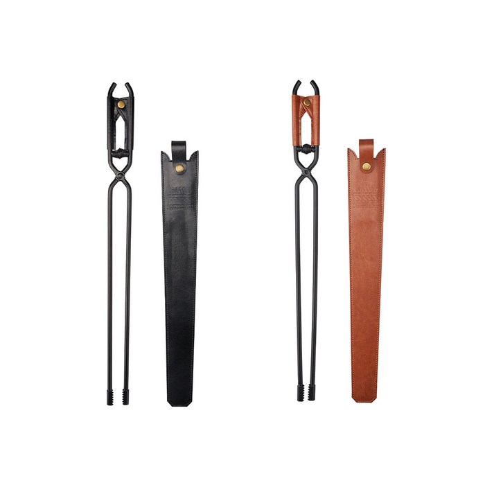 캠핑 바베큐 장작집게 화목난로 숯 집게 가죽커버