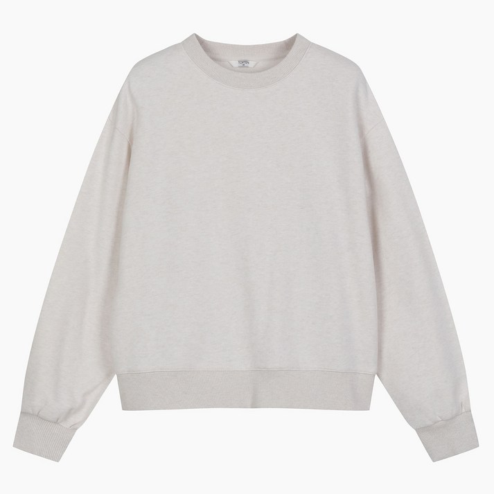 탑텐 여성 라이트 플리스 맨투맨 기모 베이직 스웨트셔츠