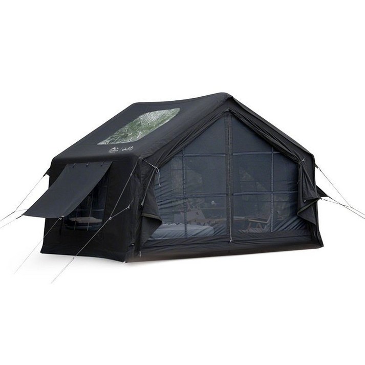 OBLY 대형 가족 그늘막 감성캠핑용품 차박 돔 에어텐트, 8.0 플랫 면 블랙 텐트