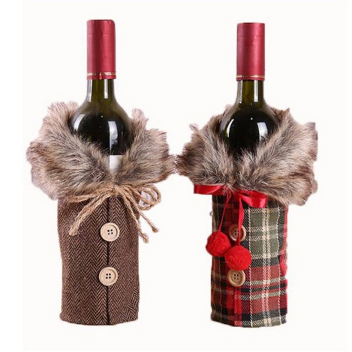 다파요몰 와인병옷 와인병커버 데코 성탄절 크리스마스 파티용품 장식 파우치
