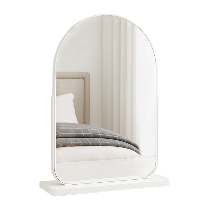 이너네스트 아치형 LED 화장대 거울 각도조절 탁상용, 화이트비조명