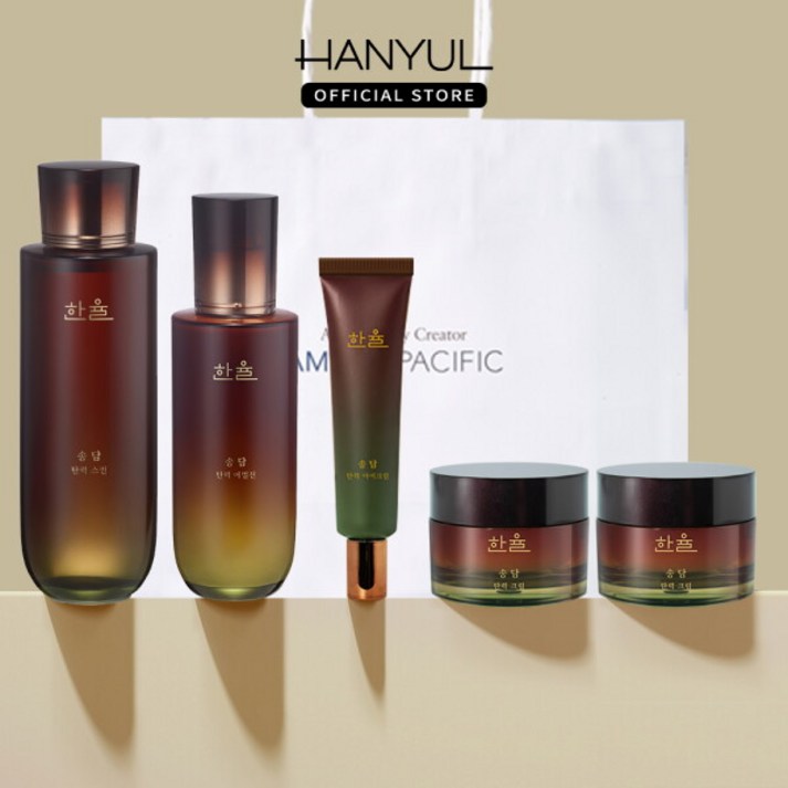 [한율] [본사직영★빠른배송]  송담 탄력 기초풀세트(스킨150ml+에멀젼125ml+크림50ml*2개+아이크림25ml+쇼핑백)