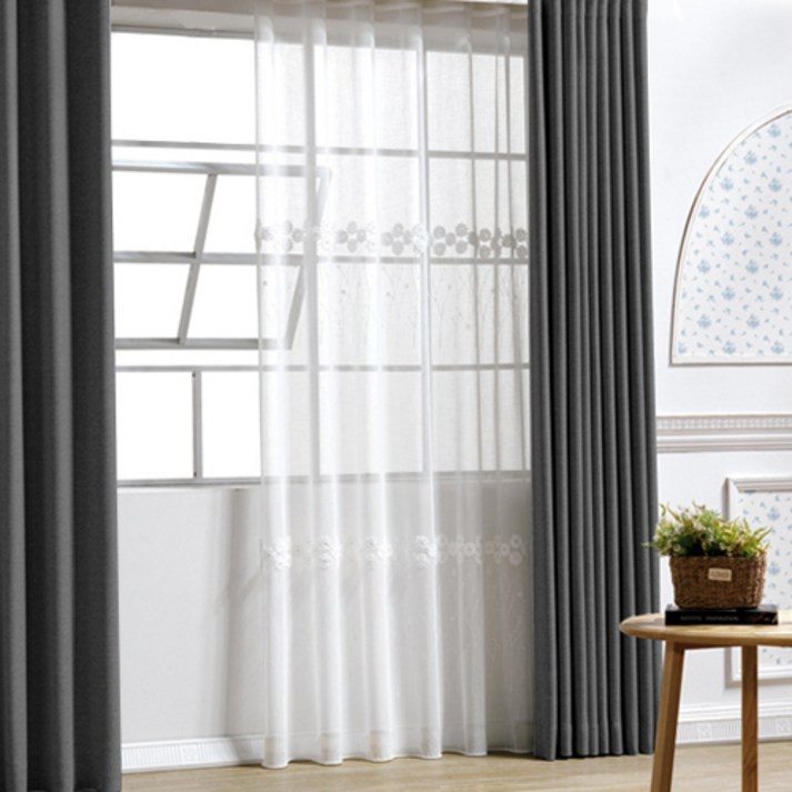 시우데코 맞춤 제작오로라 호텔식 암막 커튼 거실 작은창아일렛형