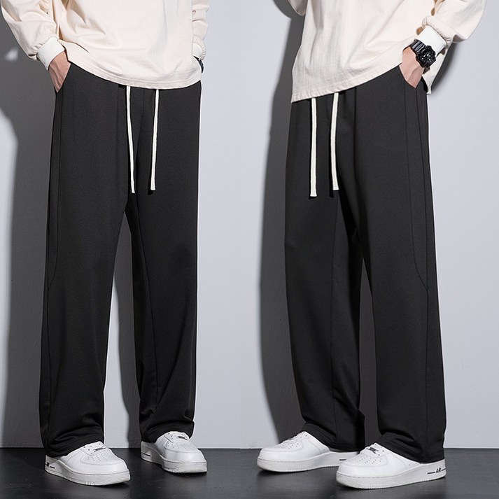 11남성용 트레이닝바지 데일리 세미 와이드 스판  밴딩 슬랙스 바지  2장세트 베이잉