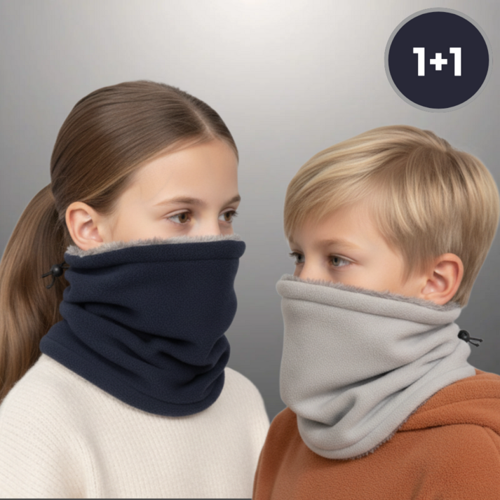 와글와글 11 아동 방한 넥워머 네이비, 그레이