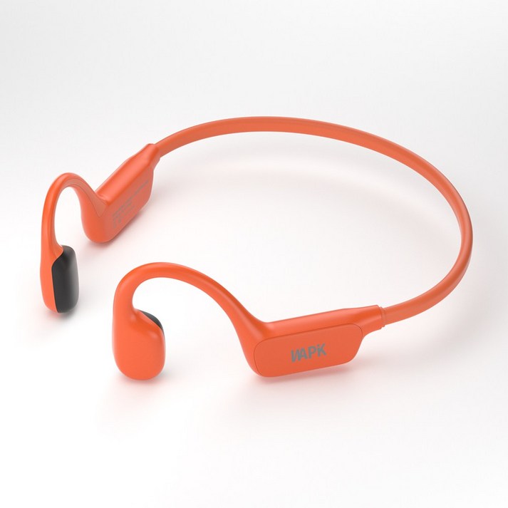 WAPIK 방수 BT5.4 귀걸이형 오픈형 골전도 블루투스 무선 이어폰 N60, 오렌지