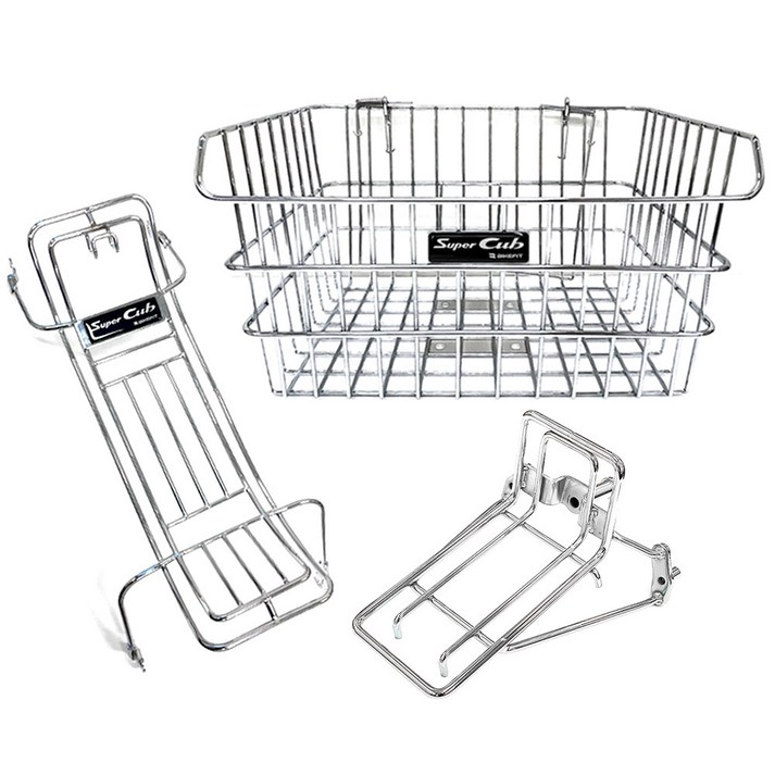 바이크핏 슈퍼커브 크롬 쥐덫 바구니프론트 브라켓베트남 캐리어 3종세트, 1세트