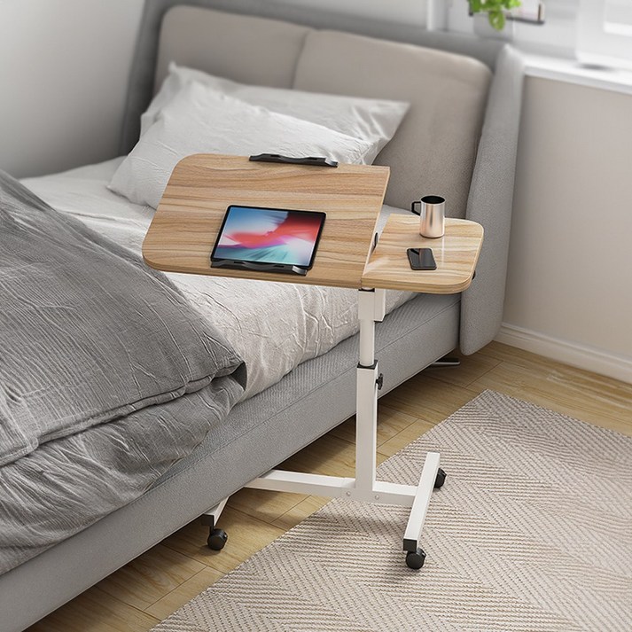 이동식 각도조절 침대 소파 간이 보조 테이블, 우드