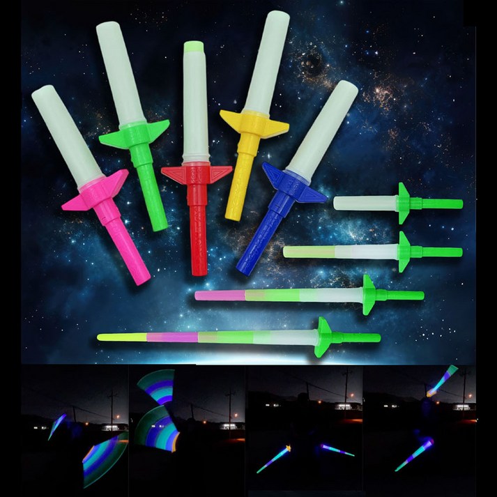 반짝반짝 LED 불빛 4단 응원봉 콘서트 야외 캠핑 놀이 야광봉 불빛봉, 10개, 균일혼합