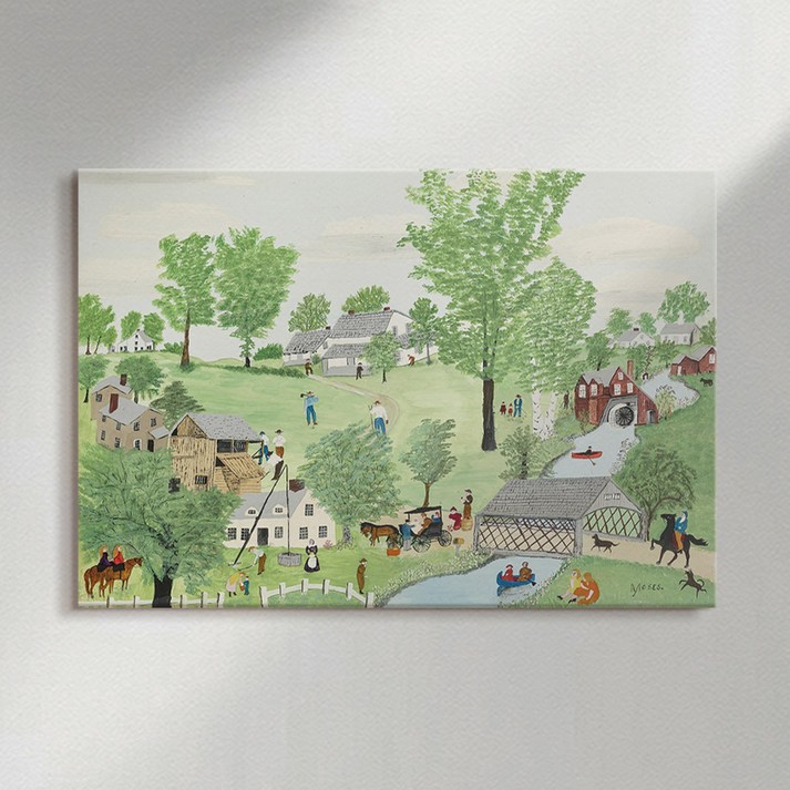 그랜마 모지스 명화 작품 풍경화 힐링 그림 인테리어 집들이 선물 봄 캔버스 액자