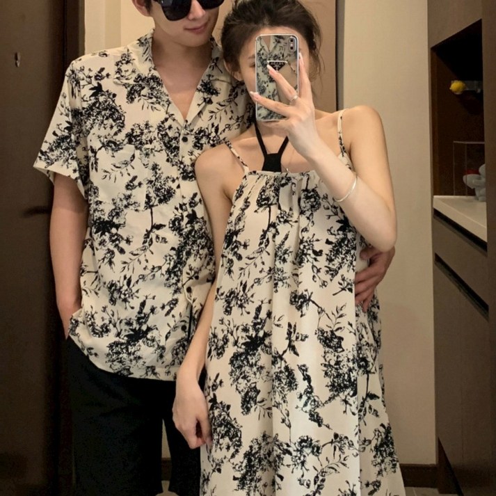 데일리인 휴양지 커플룩 시밀러룩 원피스 빅사이즈 반팔 비치 나시 치마 데일리인 휴양지 커플룩 시밀러룩 원피스 빅사이즈 반팔 비치 나시 치마