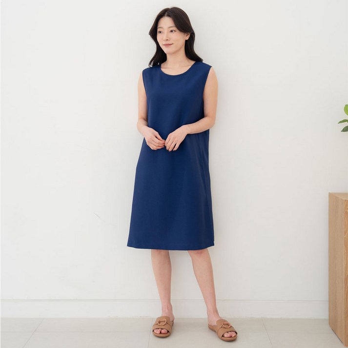 국내산 여성 여름 와플 풍기포 인견 나시 원피스 빅사이즈 엄마옷 쿨 냉감