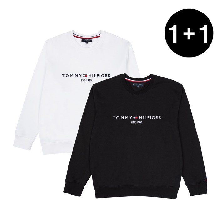 1+1 타미힐피거 공용 자수 맨투맨