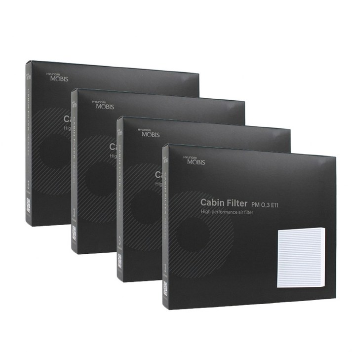 현대모비스 정품 프리미엄 에어컨필터 2년분 4개입 싼타페DM 전용 2012년~2018년식 적용 2번