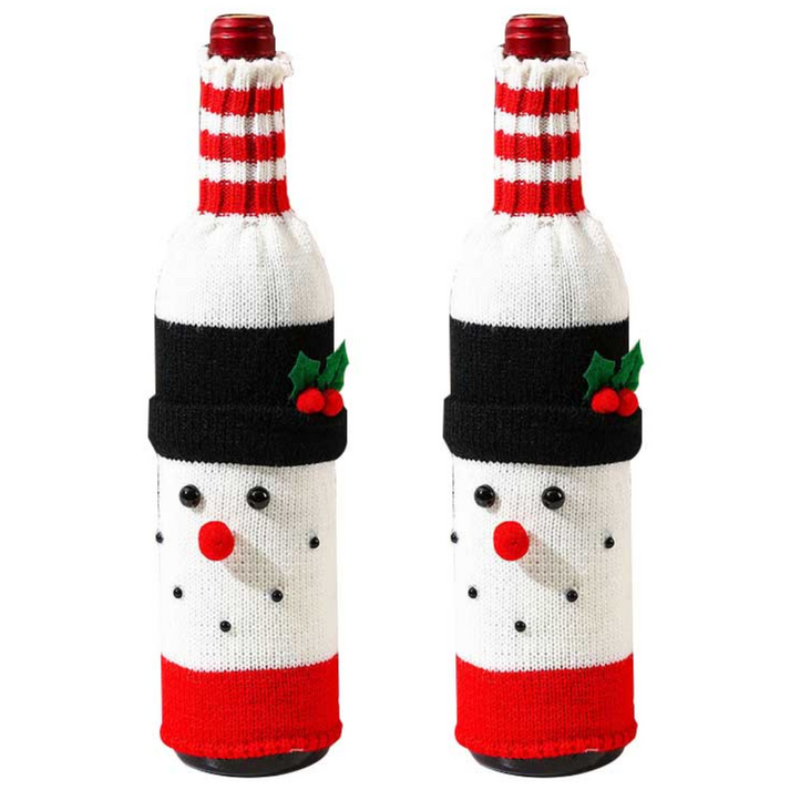 크리스마스 니트 와인병 커버 2세트
