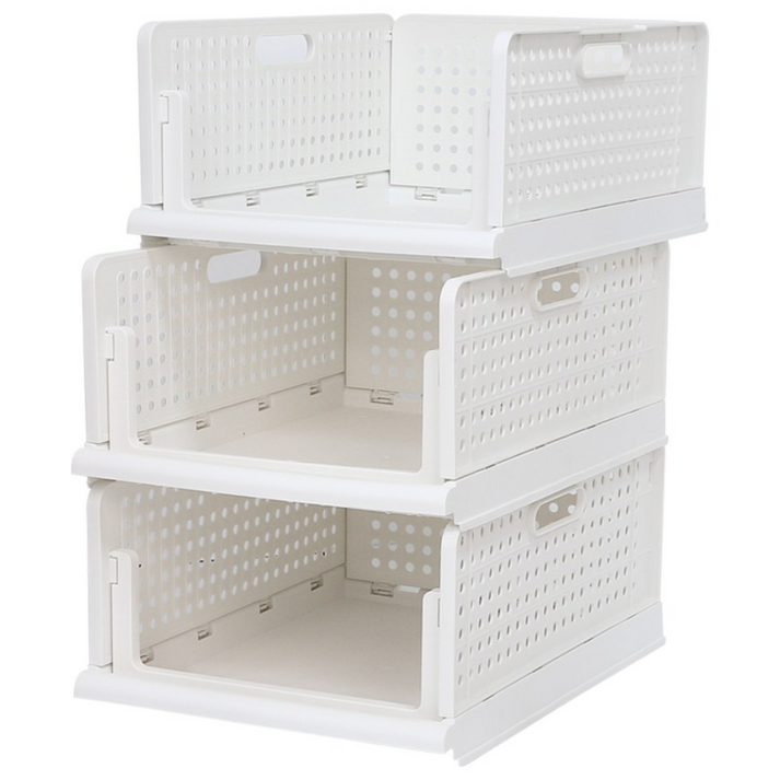 접이식 의류 정리대 대형, 3개, 화이트