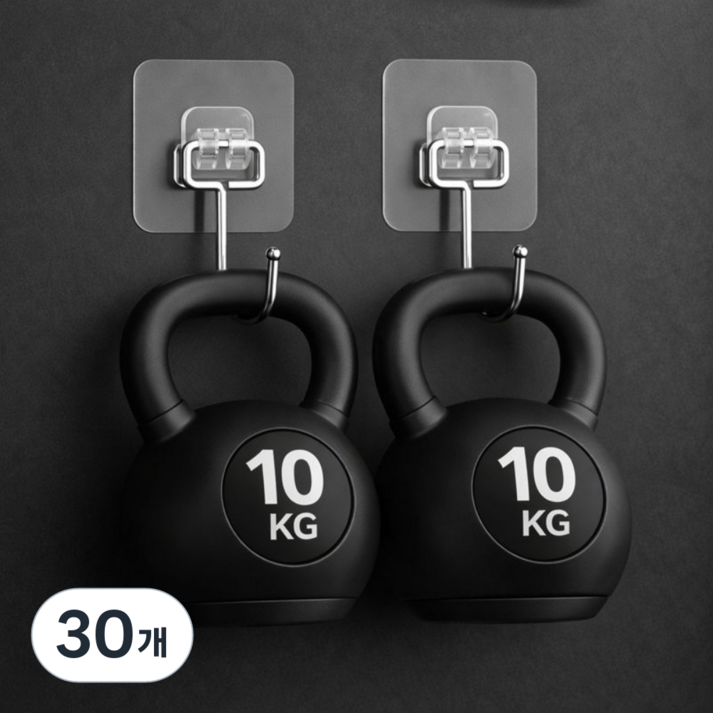 엔웨스트 초강력 접착식 후크, 30개, 투명