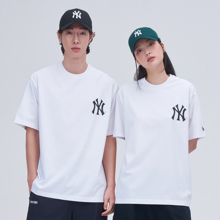 뉴에라 남녀공용 MLB 베이직 로고 뉴욕 양키스 오버핏 반팔 티셔츠 1472130 뉴에라 남녀공용 MLB 베이직 로고 뉴욕 양키스 오버핏 반팔 티셔츠 1472130
